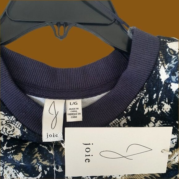 JOIE NEW CALEIGH Floral Paisley Abstract Thumb Hole Cuffs Sweatshirt - Picture 7 of 12